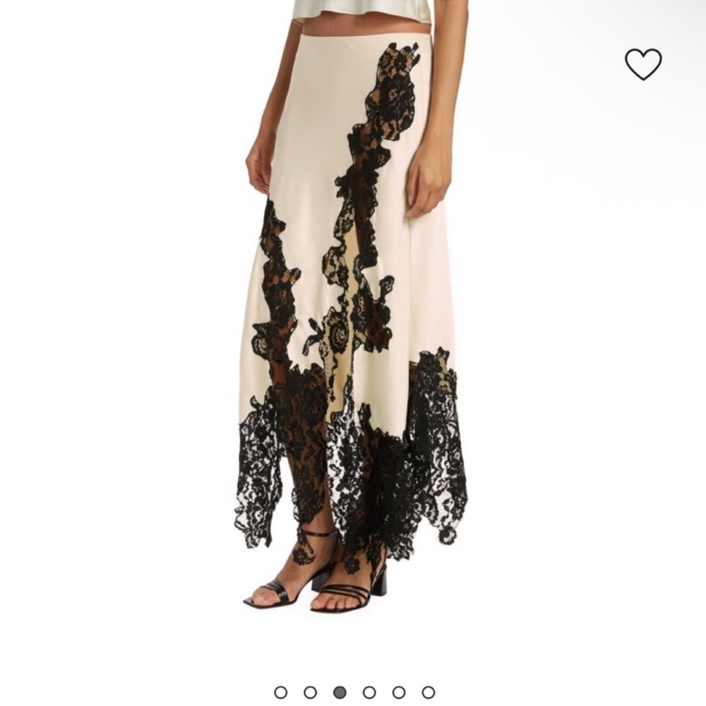 Ronny Kobo Collection Klindly satin lace Cream and Black Maxi Skirt - Picture 3 of 9